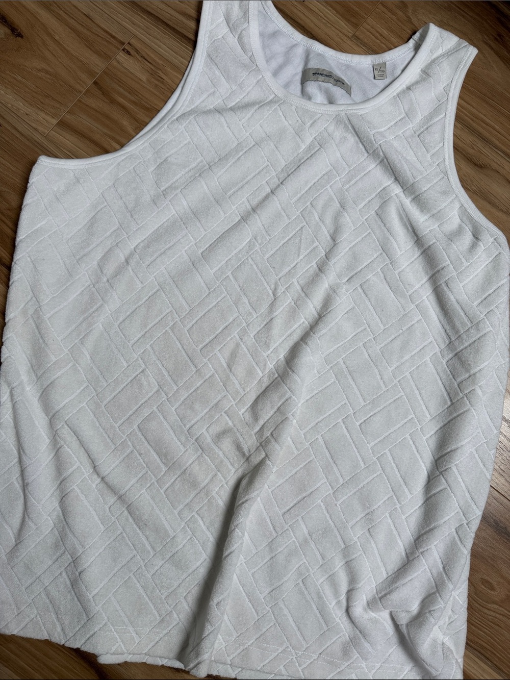 White Textured Tank Top